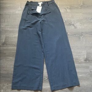 Slate Grey Wide-Leg Trousers